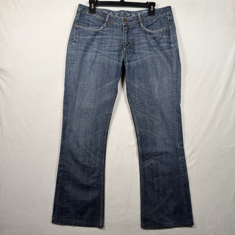 Earnest Sewn Hefner 06 Jeans Womens 31 Bootcut Low Rise Dark Wash Y2K USA Made